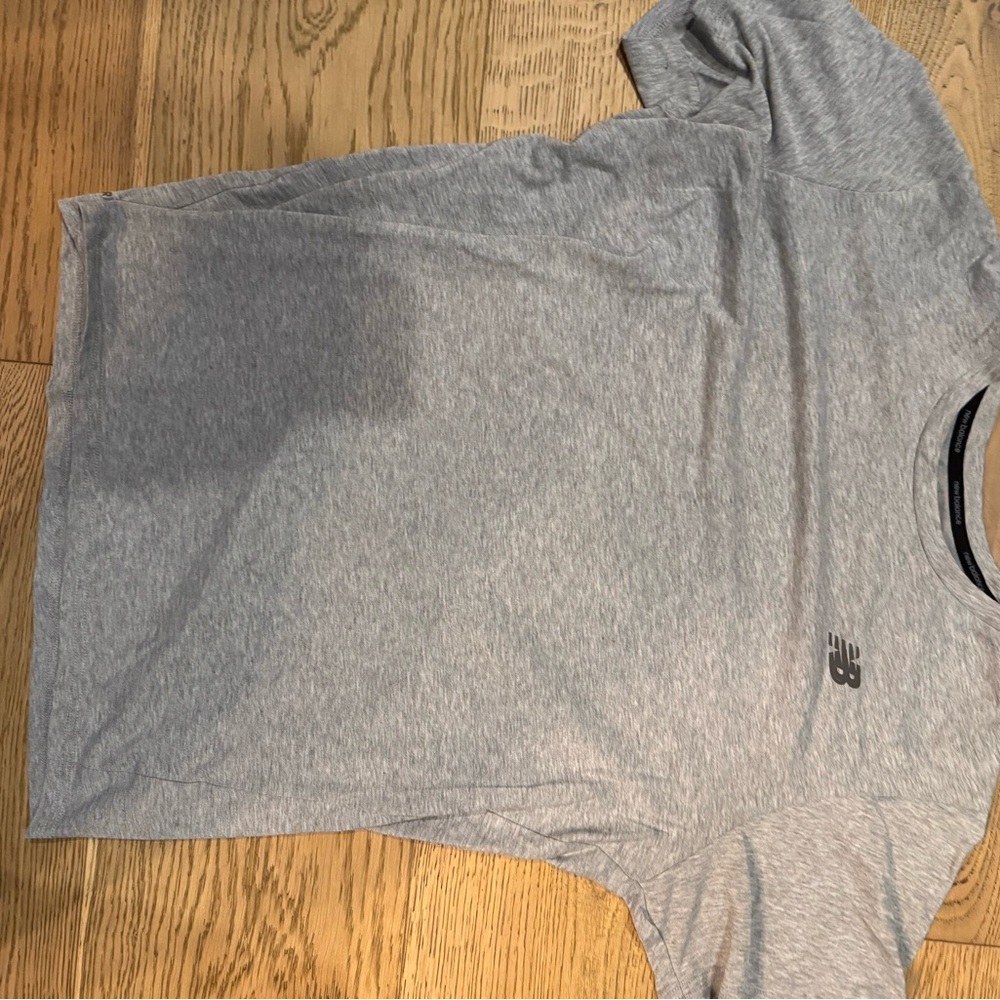 New Balance Gray Short Sleeve Tees Casual Comfort